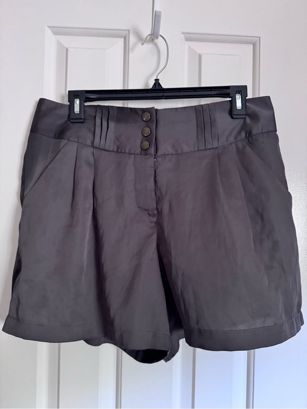 Forever21 Satin-like Classic High-Waist Gray Women’s Shorts